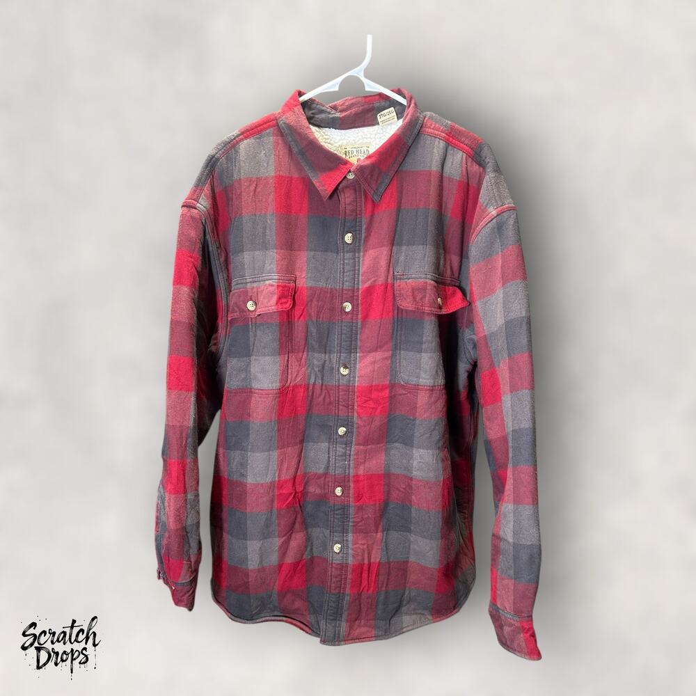 Red Head Brand Co Men's 2XL Plaid Shirt Long Sleeve Button Down Casual Top Vtg